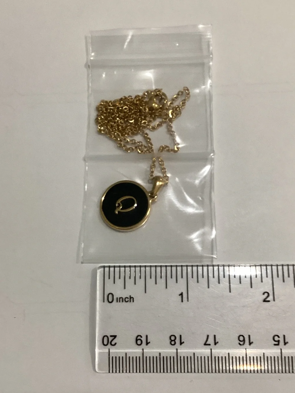 Gold Tone Black Pendant Necklace